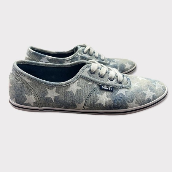 Vans Lace Up Low Stars Acid Denim Sneakers - Picture 3 of 7